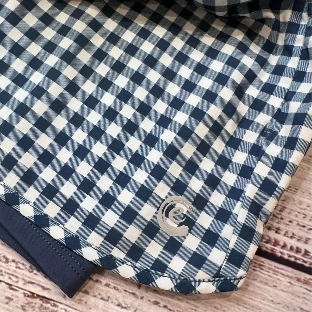 Johnny Was Calme Blue White Gingham Plaid Shorts - Picture 3 of 8